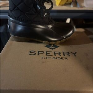 Kids unisex Sperry Black Quilted Boots